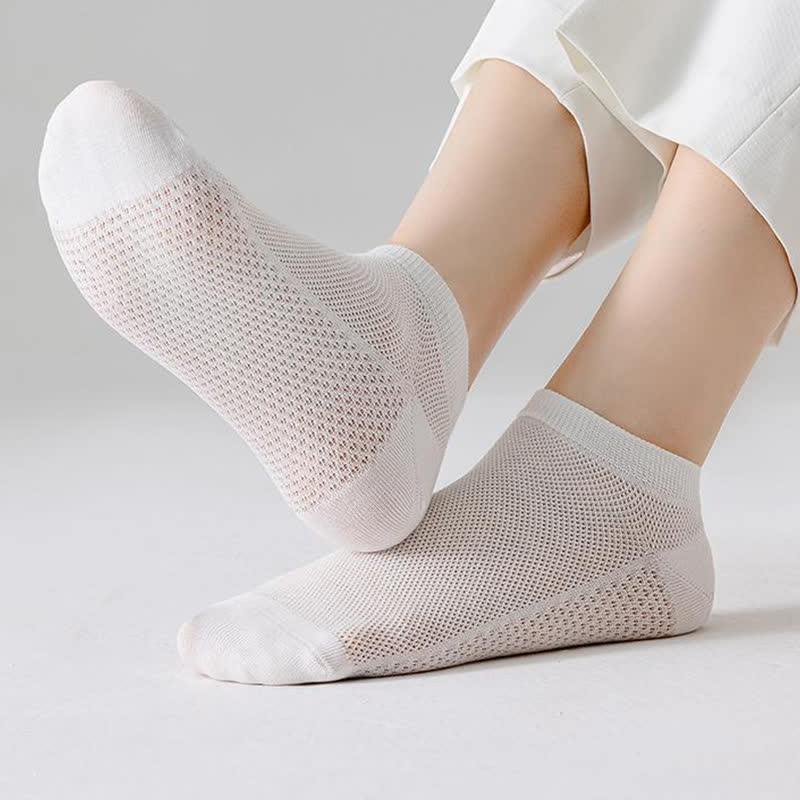 Thin Breathable Sweat-absorbent Mesh Cotton Ankle Socks(5 Pairs)
