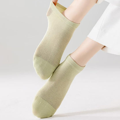 Thin Breathable Sweat-absorbent Mesh Cotton Ankle Socks(5 Pairs)