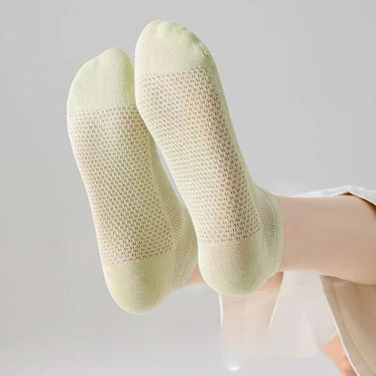 Thin Breathable Sweat-absorbent Mesh Cotton Ankle Socks(5 Pairs)