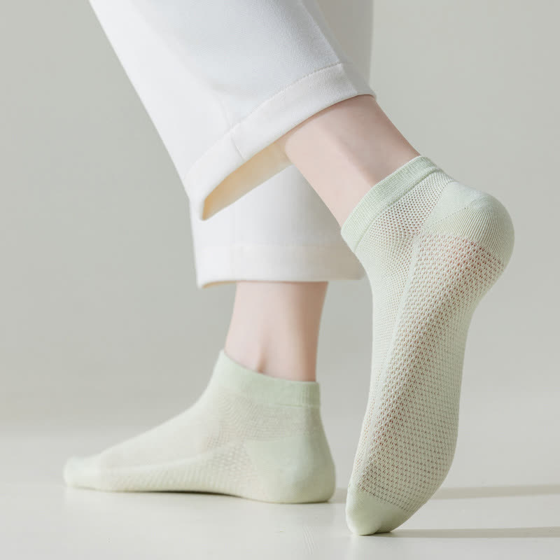 Thin Breathable Sweat-absorbent Mesh Cotton Ankle Socks(5 Pairs)