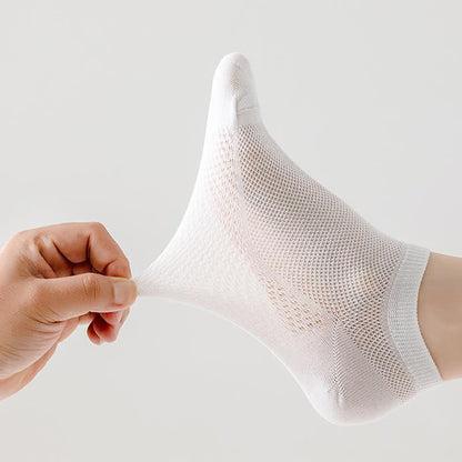 Thin Breathable Sweat-absorbent Mesh Cotton Ankle Socks(5 Pairs)