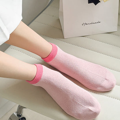Color Trim Breathable Ankle Socks(8 Pairs)
