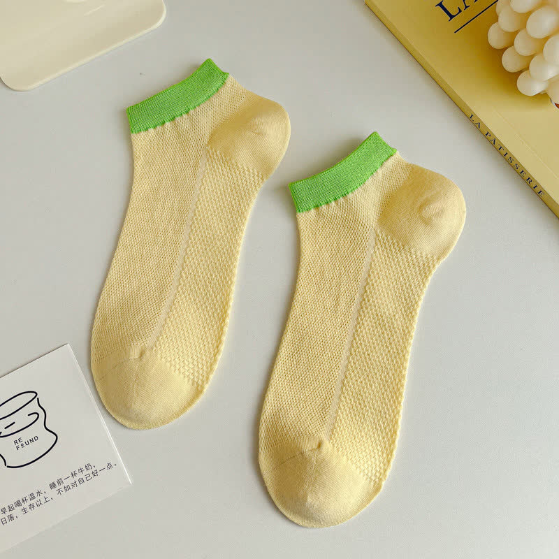 Color Trim Breathable Ankle Socks(8 Pairs)