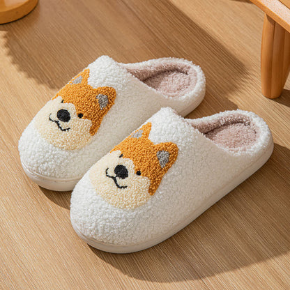 Cartoon Dog Fluffy Home Slippers
