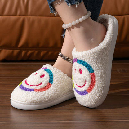 Smiley Face Fluffy Home Slippers