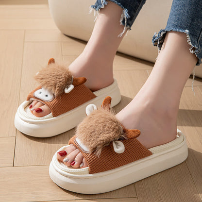 Plusock Cute Cartoon Indoor Home Linen Slippers - image 3