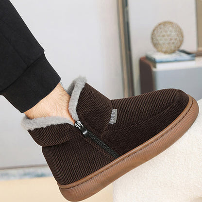 Plus Size Zipper Solid Color Warm Slippers