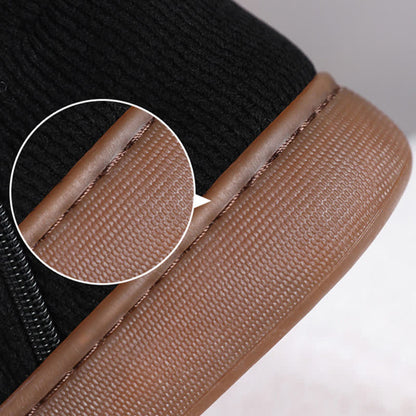 Plus Size Zipper Solid Color Warm Slippers