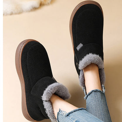 Plus Size Zipper Solid Color Warm Slippers - image 4