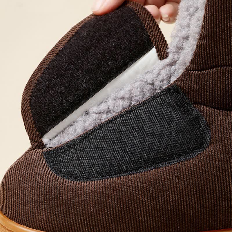 Plus Size Solid Color Velcro Warm Slippers - image 9