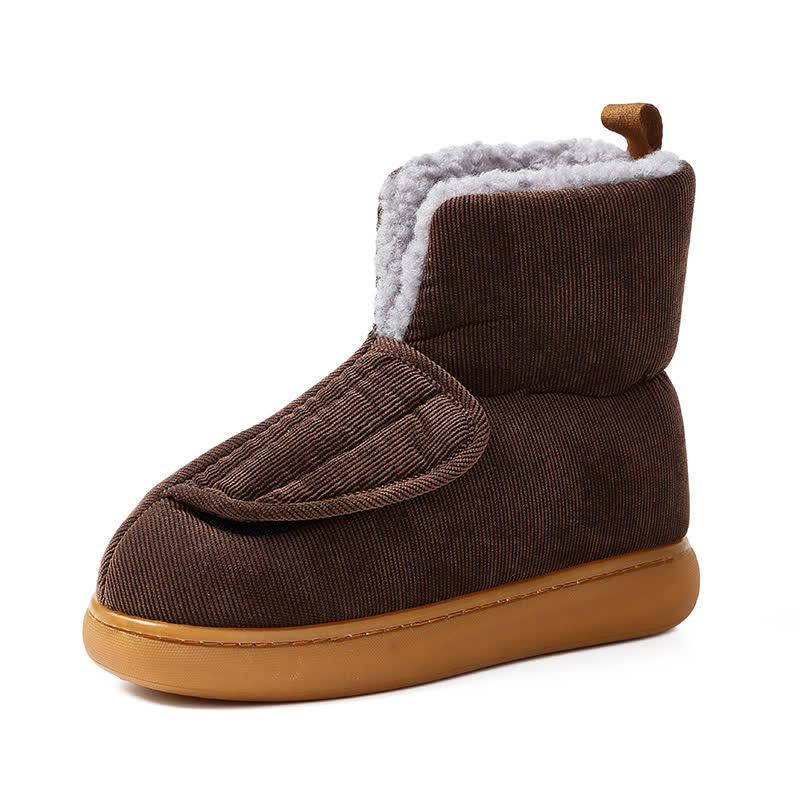 Plus Size Solid Color Velcro Warm Slippers - image 10