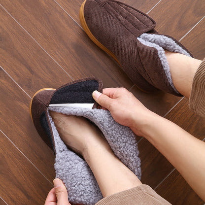 Plus Size Solid Color Velcro Warm Slippers - image 7