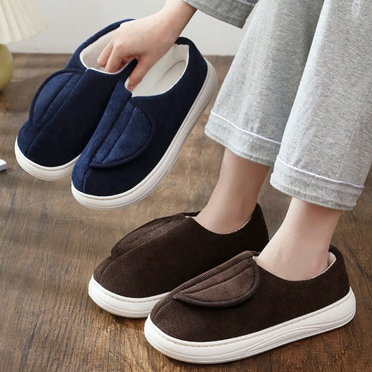 Plusock Plus Size Non-Slip Velcro Warm Slippers - image 0