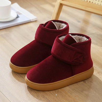 Velcro High Top Warm Indoor Slippers - Wine - EU40-41(US7-7.5) - image 13