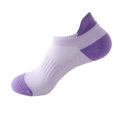 Color Block Breathable Mesh Ankle Compression Socks(8 Pairs)