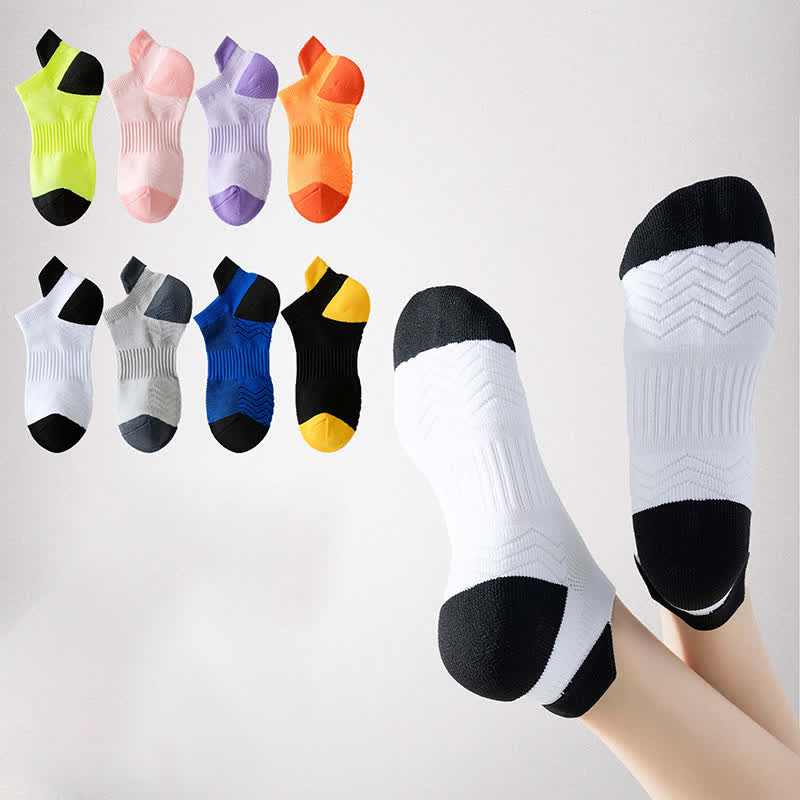 Color Block Breathable Mesh Ankle Compression Socks(8 Pairs)