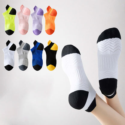 Color Block Breathable Mesh Ankle Compression Socks(8 Pairs)