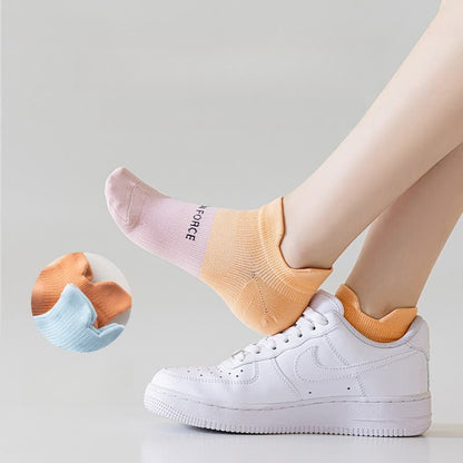 Color Block Letter Print Ankle Compression Socks(8 Pairs)