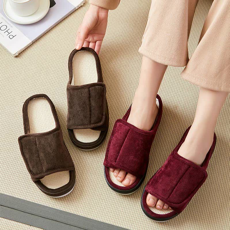 Plusock Plus Size Easy On Velcro Non-slip Slippers - image 1