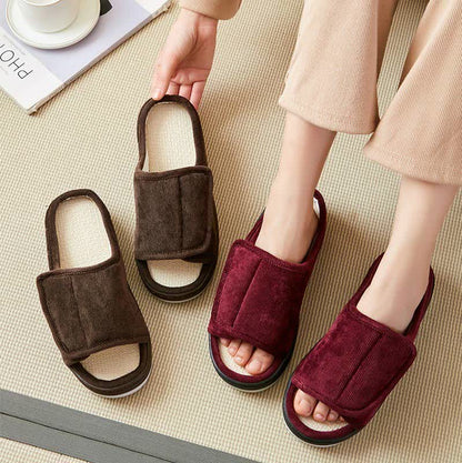Plusock Plus Size Easy On Velcro Non-slip Slippers - image 1