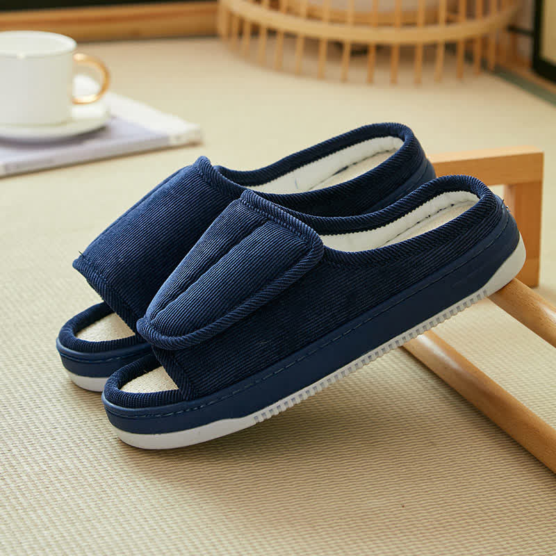 Plusock Plus Size Easy On Velcro Non-slip Slippers - Blue - EU48-49(US12-12.5) - image 12