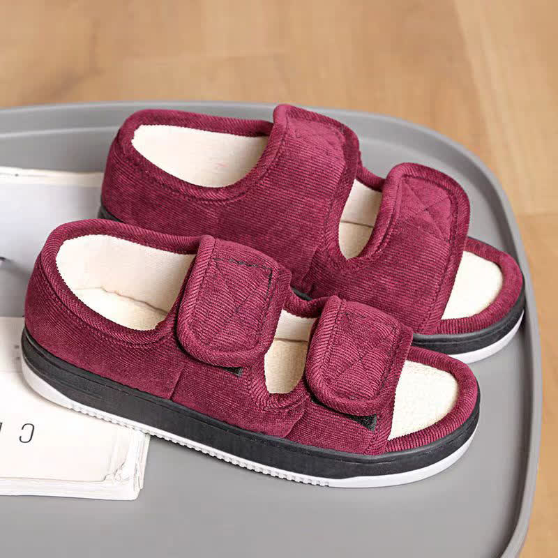 Plusock Plus Size Adjustable Non-Slip Slippers - Red - EU41-42(US7.5-8.5) - image 10