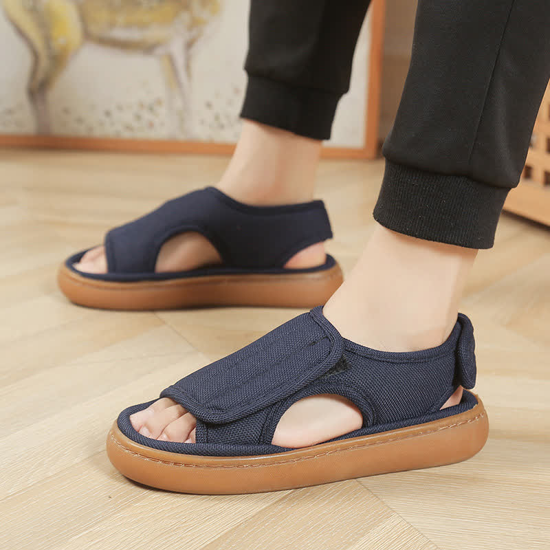 Plusock Plus Size Adjustable Easy On Non-slip Slippers - Blue - EU48-49(US12-13) - image 3