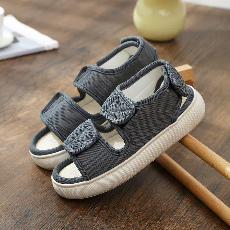 Plusock Plus Size Easy On Velcro Anti-slip Slippers - Grey - EU47-48(US11-12) - image 7