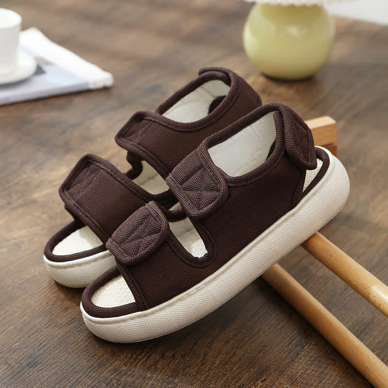Plusock Plus Size Easy On Velcro Anti-slip Slippers - Brown - EU47-48(US11-12) - image 13