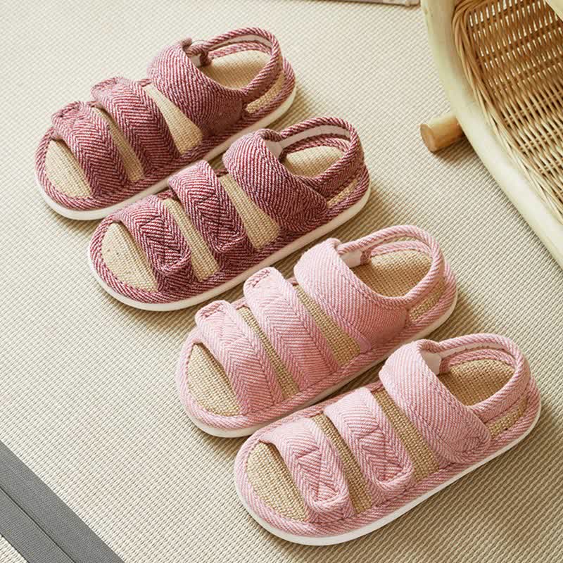 Plusock Plus Size Breathable Velcro Linen Slippers - image 6