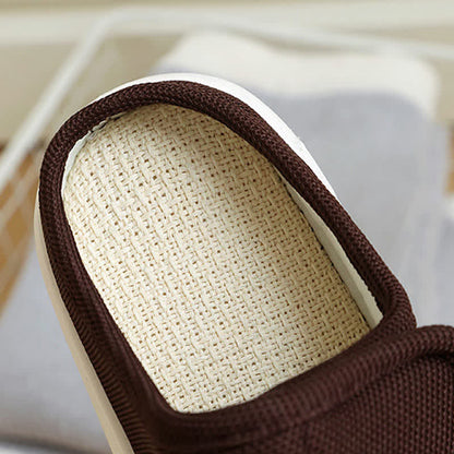 Plus Size Adjustable Velcro Non-slip Linen Slippers