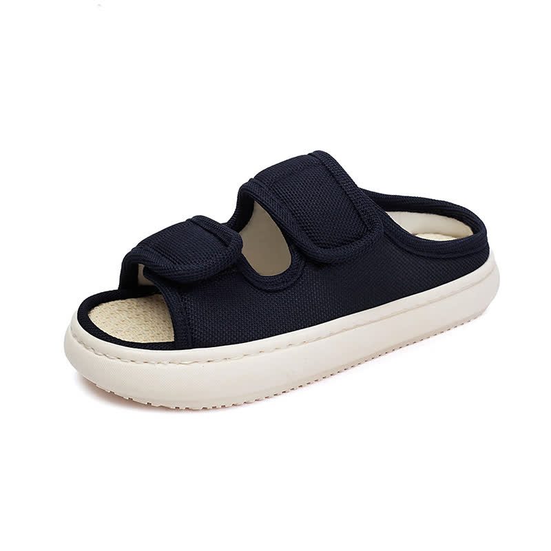 Plus Size Adjustable Velcro Non-slip Linen Slippers