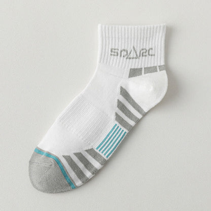 Thin Striped Sweat-wicking Mesh  Ankle Compression Socks(5 Pairs)