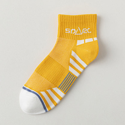 Thin Striped Sweat-wicking Mesh  Ankle Compression Socks(5 Pairs)