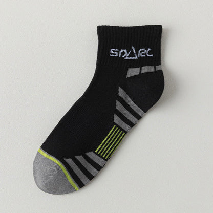 Thin Striped Sweat-wicking Mesh  Ankle Compression Socks(5 Pairs)