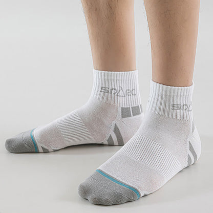 Thin Striped Sweat-wicking Mesh  Ankle Compression Socks(5 Pairs)