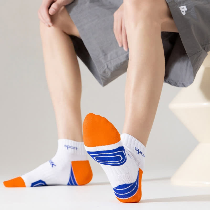 Color Block Arrow Letter  Ankle Compression Socks(5 Pairs)