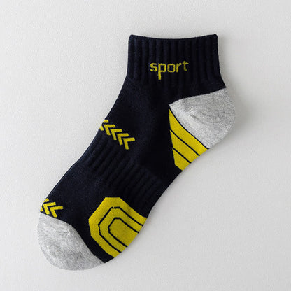 Color Block Arrow Letter  Ankle Compression Socks(5 Pairs)