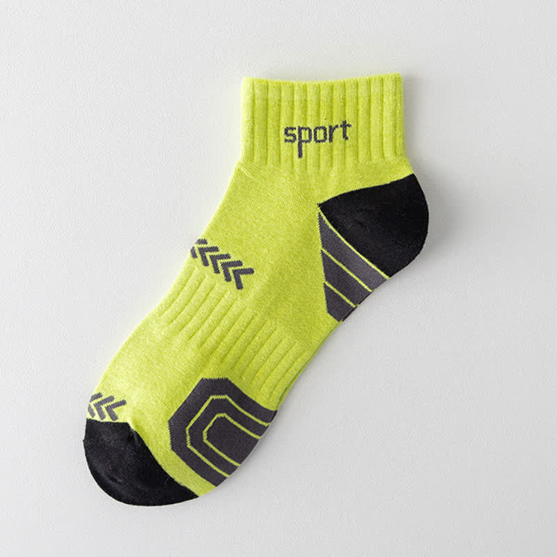 Color Block Arrow Letter  Ankle Compression Socks(5 Pairs)