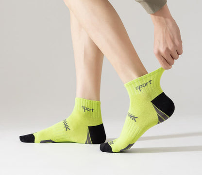 Color Block Arrow Letter  Ankle Compression Socks(5 Pairs)