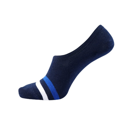 Plus Size Striped Cuff No-show Socks(5 Pairs)