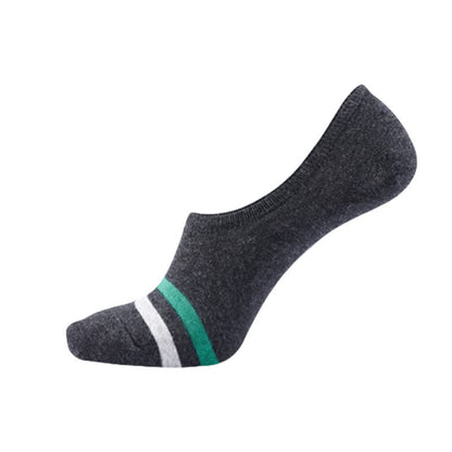 Plus Size Striped Cuff No-show Socks(5 Pairs)