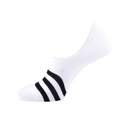 Plus Size Striped No-show Liner Socks(5 Pairs)