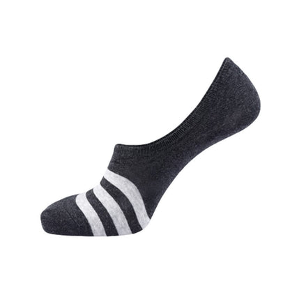 Plus Size Striped No-show Liner Socks(5 Pairs)