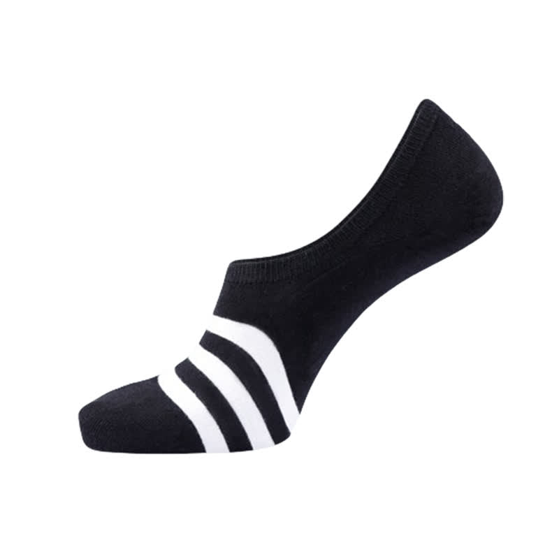 Plus Size Striped No-show Liner Socks(5 Pairs)