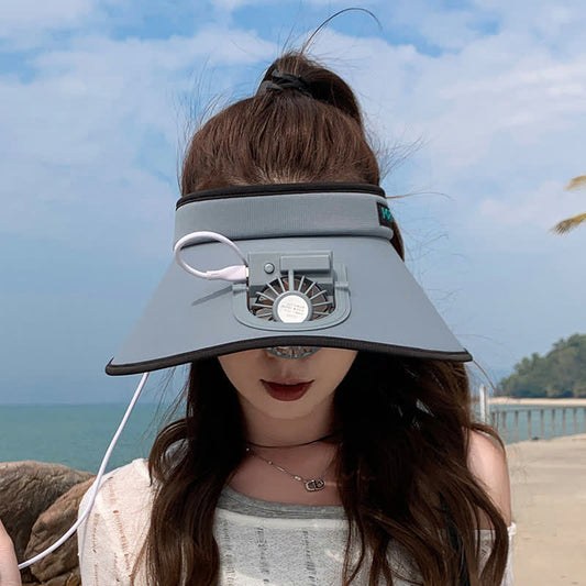 Outdoor Rechargeable Fan Visor Hat