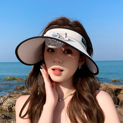 Outdoor Rechargeable Fan Visor Hat(2 Packs)