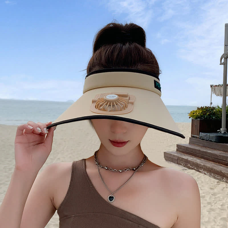Outdoor Rechargeable Fan Visor Hat(2 Packs)