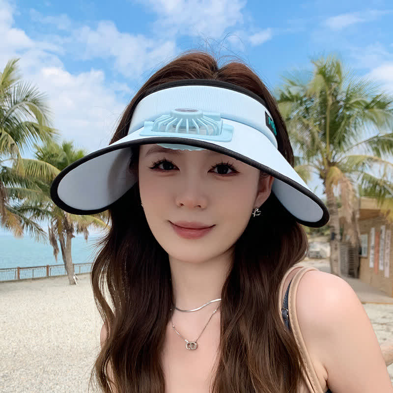 Outdoor Rechargeable Fan Visor Hat(2 Packs)