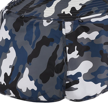 Camouflage Bucket Hat with Neck Flap and Rechargeable Fan(2 Packs)